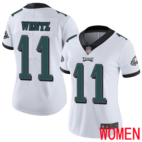 Women Philadelphia Eagles #11 Carson Wentz White Vapor Untouchable NFL Jersey Limited Player Football